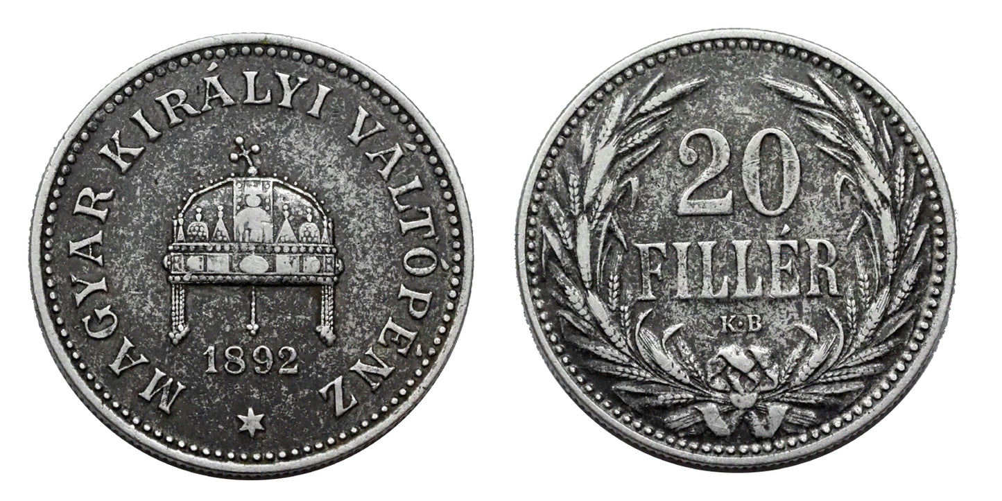 Ferenc József 20 fillér 1892 KB