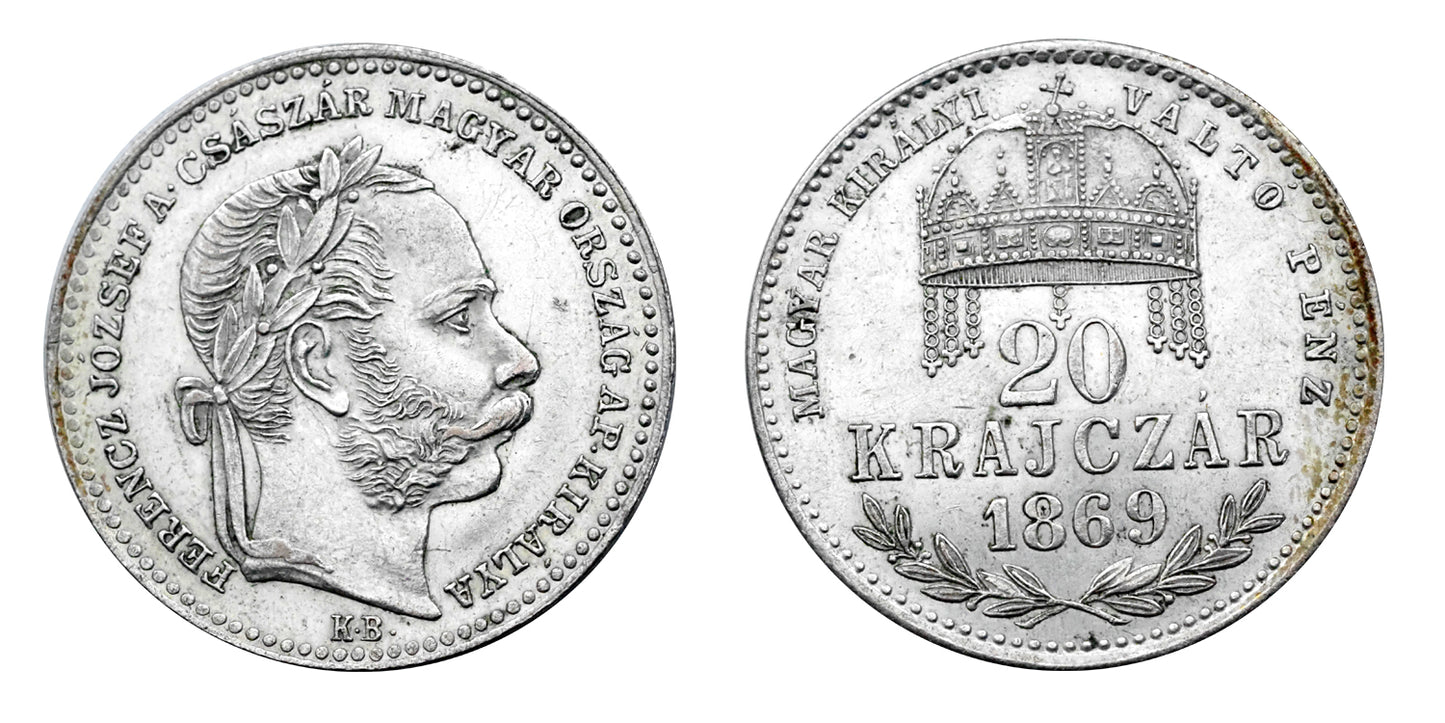 Ferenc József 20 krajcár 1869 KB