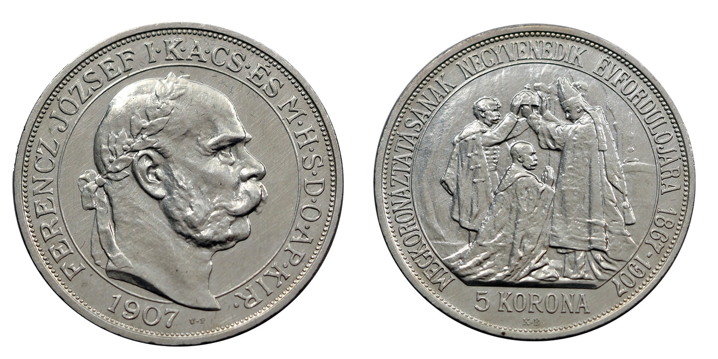 Ferenc József 5 korona 1907 Artex Up.