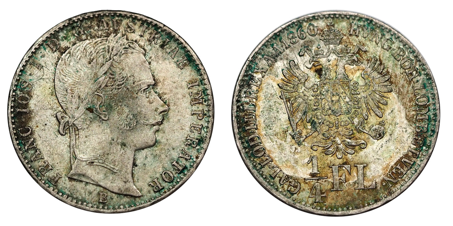 Ferenc József 1848-1916 1/4 Forint 1860 B