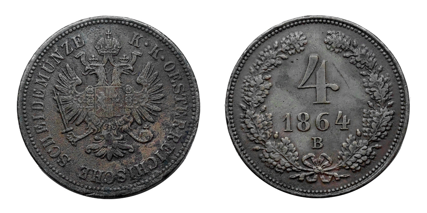 Ferenc József 4 krajcár 1864 B