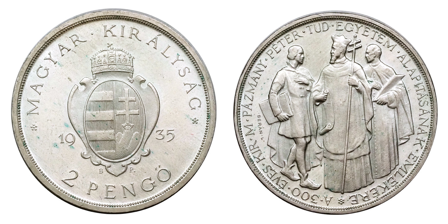2 pengő 1935 Pázmány Artex up.