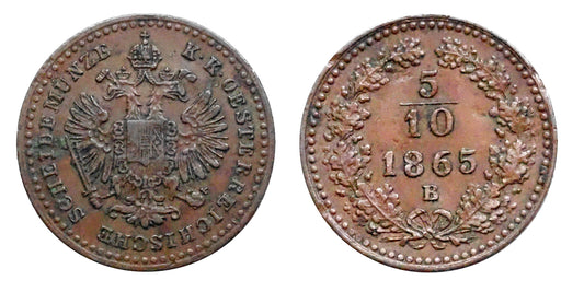 Ferenc József 5/10 krajcár 1865 B R!