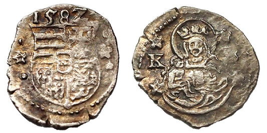 Rudolf 1576-1608 obolus 1582 R!