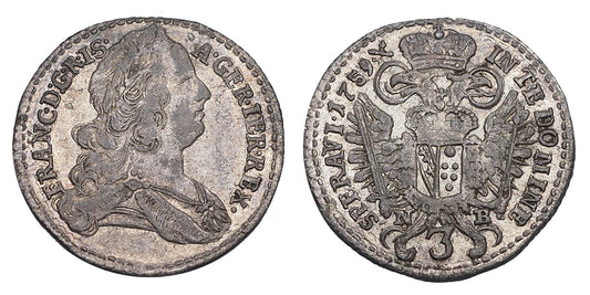 Lotharingiai Ferenc 3 krajcár 1759 NB RRR!