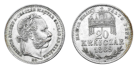 Ferenc József 20 krajcár 1869 KB