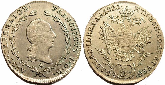 Ferenc 1792-1835 5 krajcár 1820