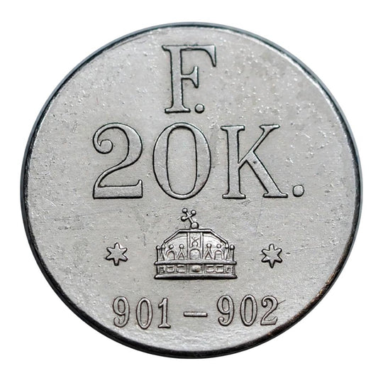 Ferenc József 1848-1916 20 koronás ellenőrző súly vastag veret R!